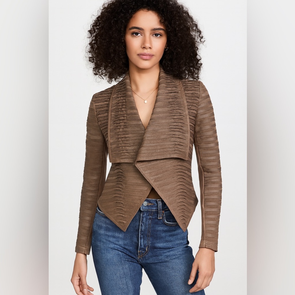 My Tribe Suede Leather Jacket Moto Asymmetrical size S